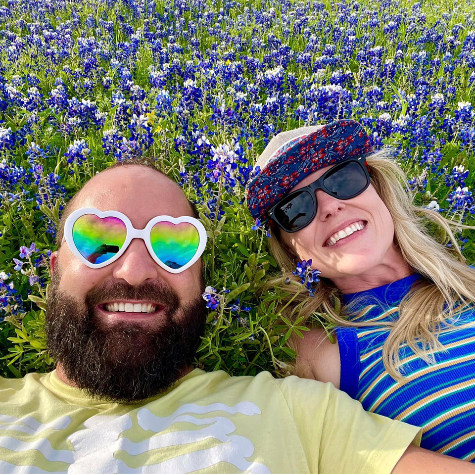 Simon and Rebeka in a field of Texas Blue Bonnets